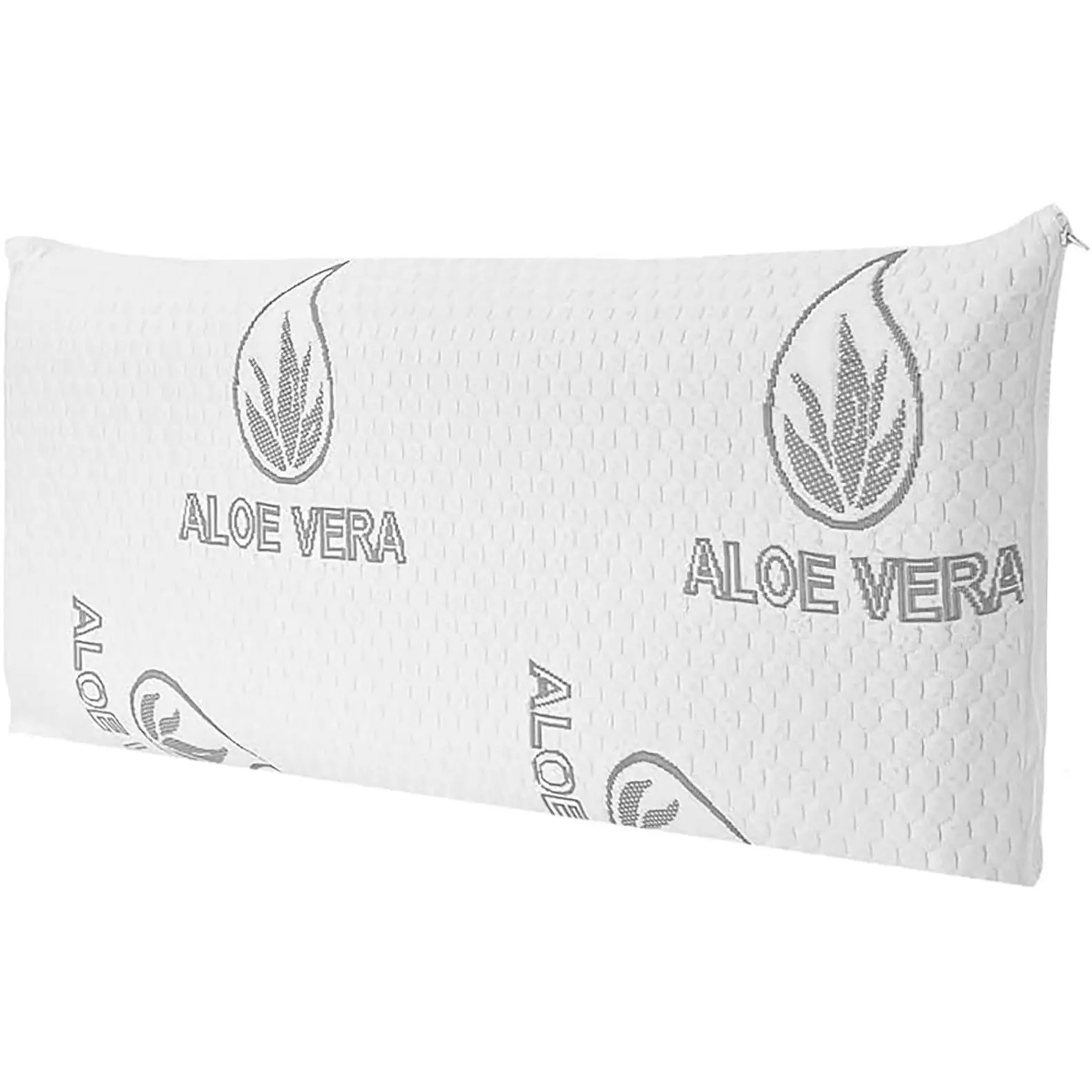 Almohada de Espuma con Aloe Vera, Firmeza Media, Transpirable y Ergonómica, Alivia Cuello y Cervicales, Funda Extraíble y Lavable, Ideal para Dormir de Lado o Boca Arriba