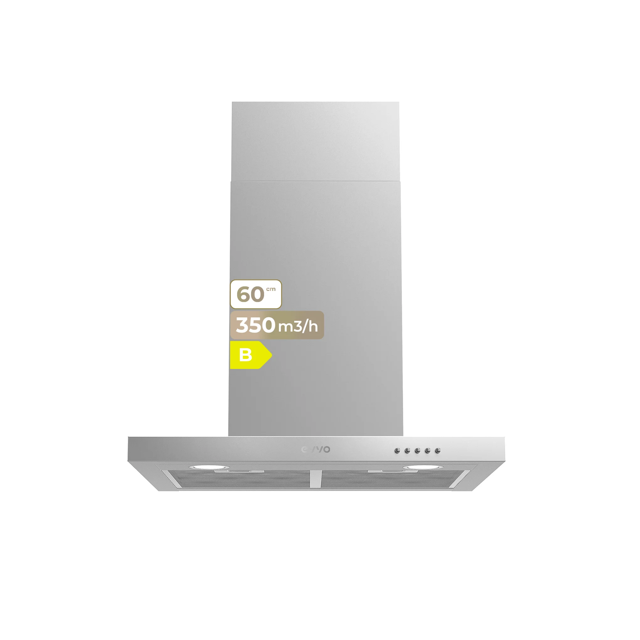 Evvo Campana Decorativa De Pared Ce30 60 Cm Inox B - Imagen 2