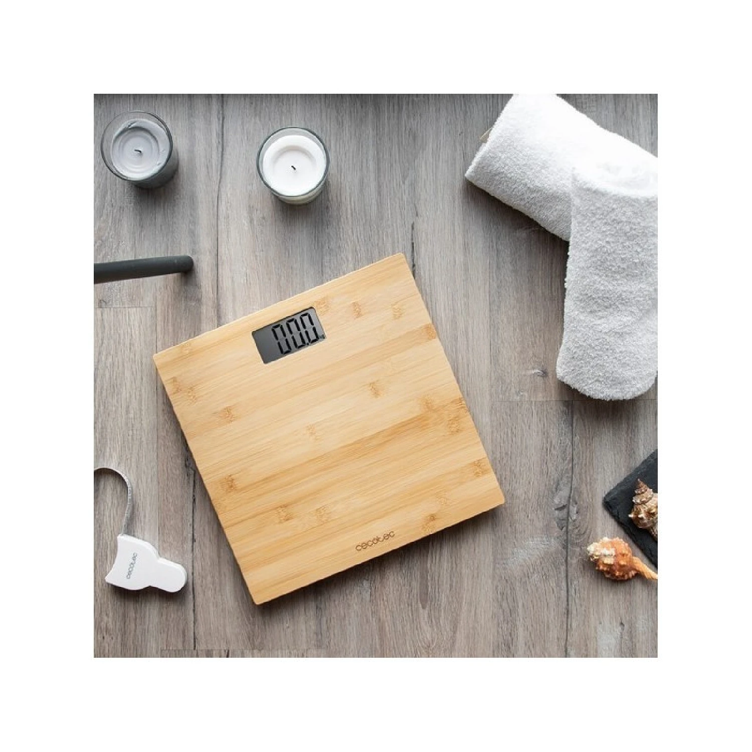 Digital Surface Precision 9300 Healthy bathroom scale. Bamboo platform (eco-friendly) LCD display, maximum capacity of 180kgr, ready to use, tape measure