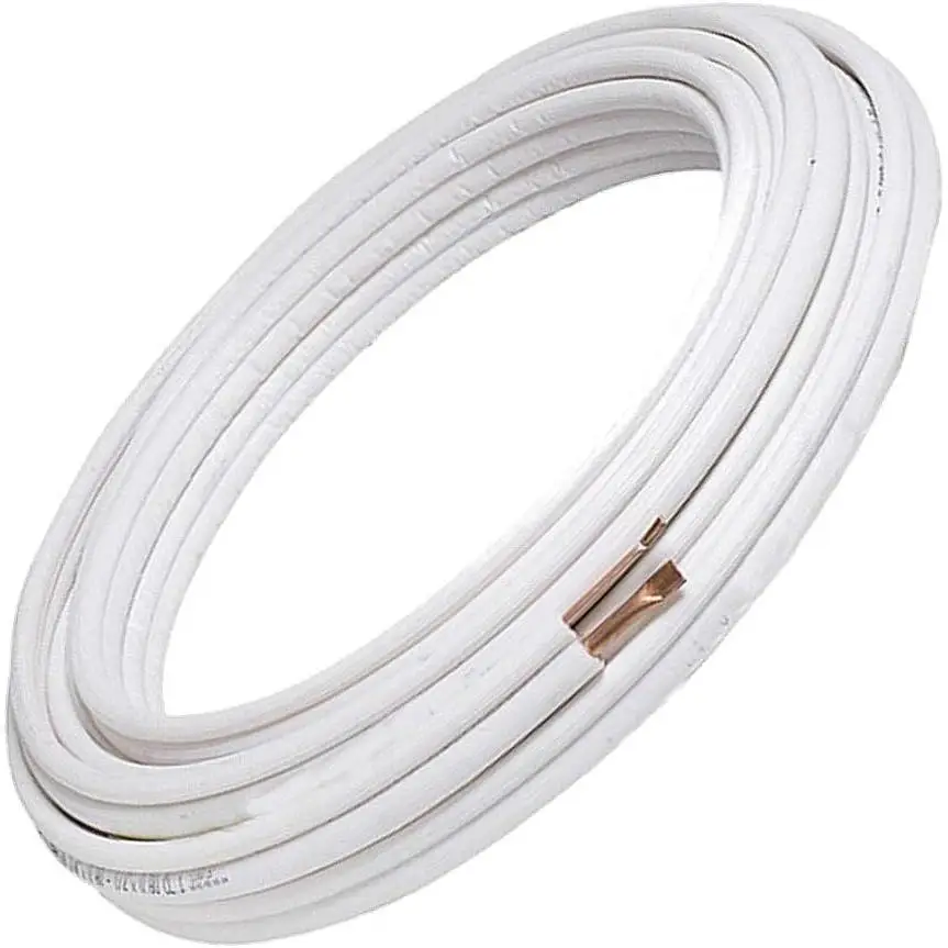 Rollo de cobre aislado 20 m 1/4" – 3/8" sin abocardar para aire acondicionado instalación frigorífica