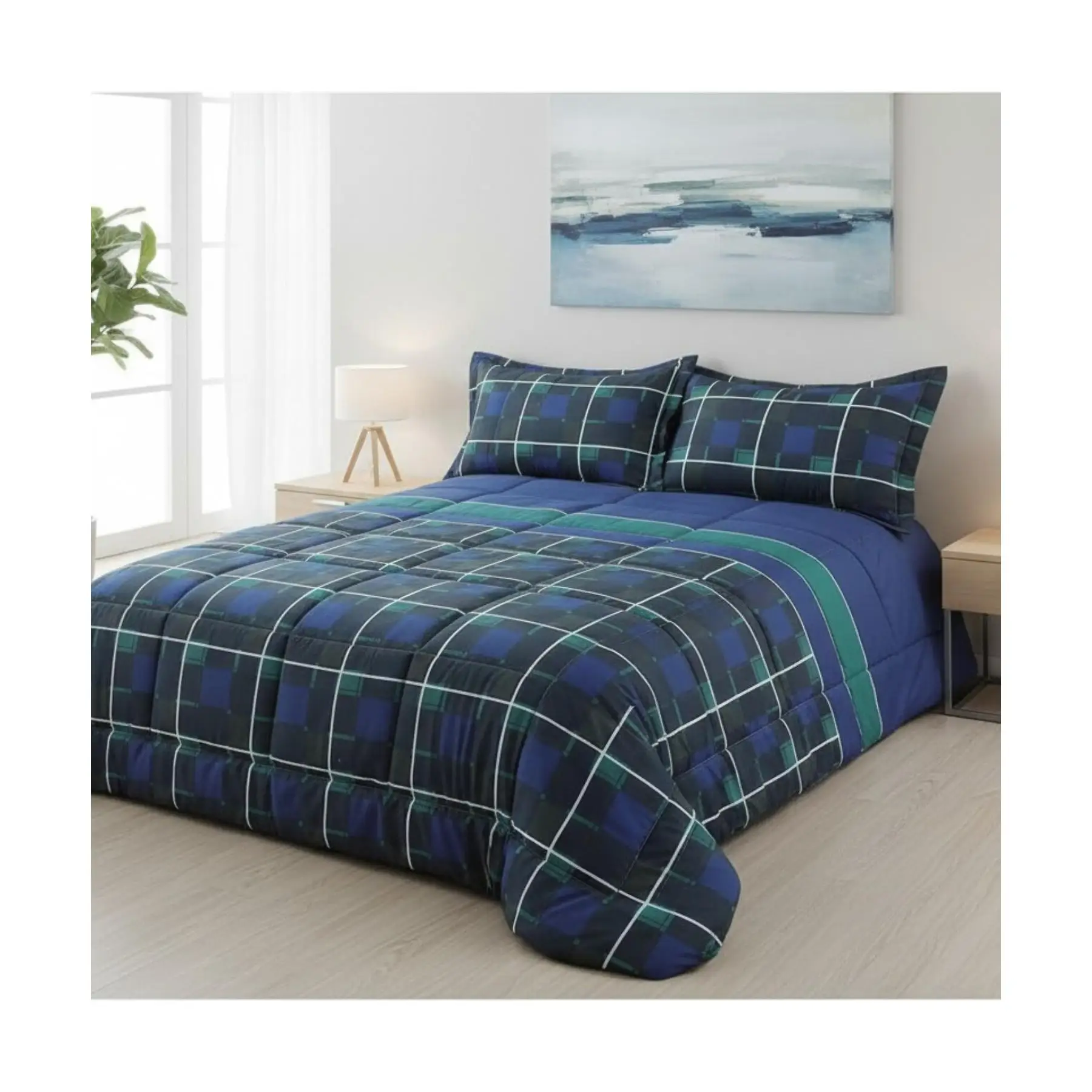 Donatella - Edredón nórdico DONATELLA EDREDÓN NÓRDICO ESTAMPADO REVERSIBLE  con patrón geométrico, 400 g/m², ideal para otoño e invierno, transpirable y hipoalergénico para cama 150 cm