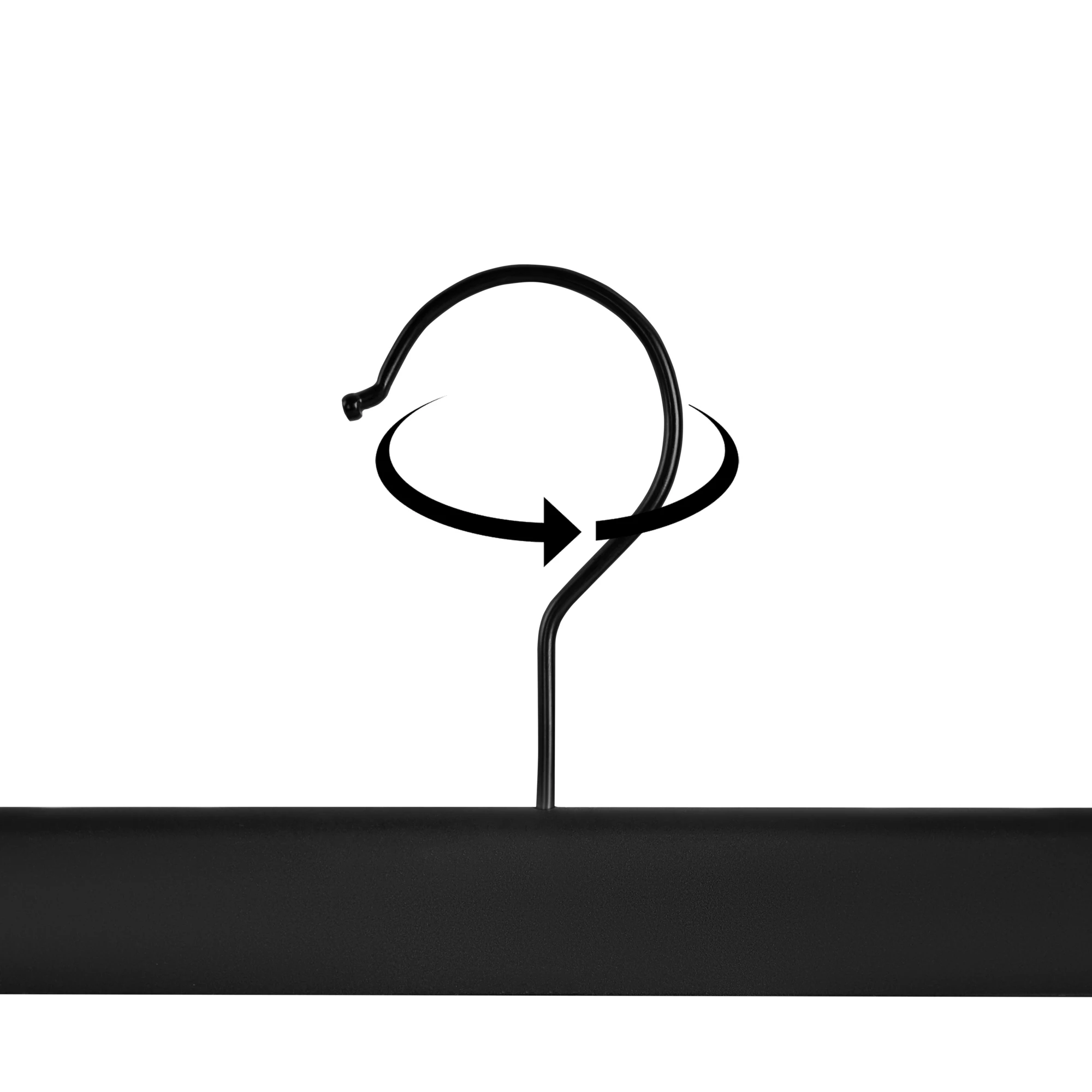 T-LoVendo Set of 5 Clothes Hangers with 360° Metal Hook and 2 Non-Slip Clips, Ideal for Pants and Skirts, Made of Durable Plastic, Space-Saving Wardrobe Organizer. #6