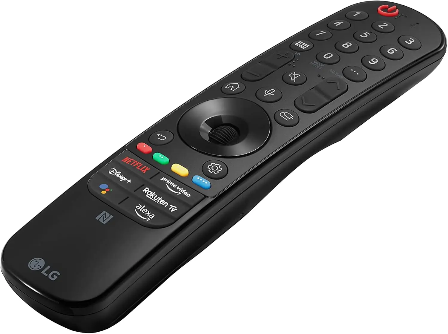 LG MR22GN Remote Control-Integrated Microphone compatible with Alexa and Google, voice Control, black-36 buttons