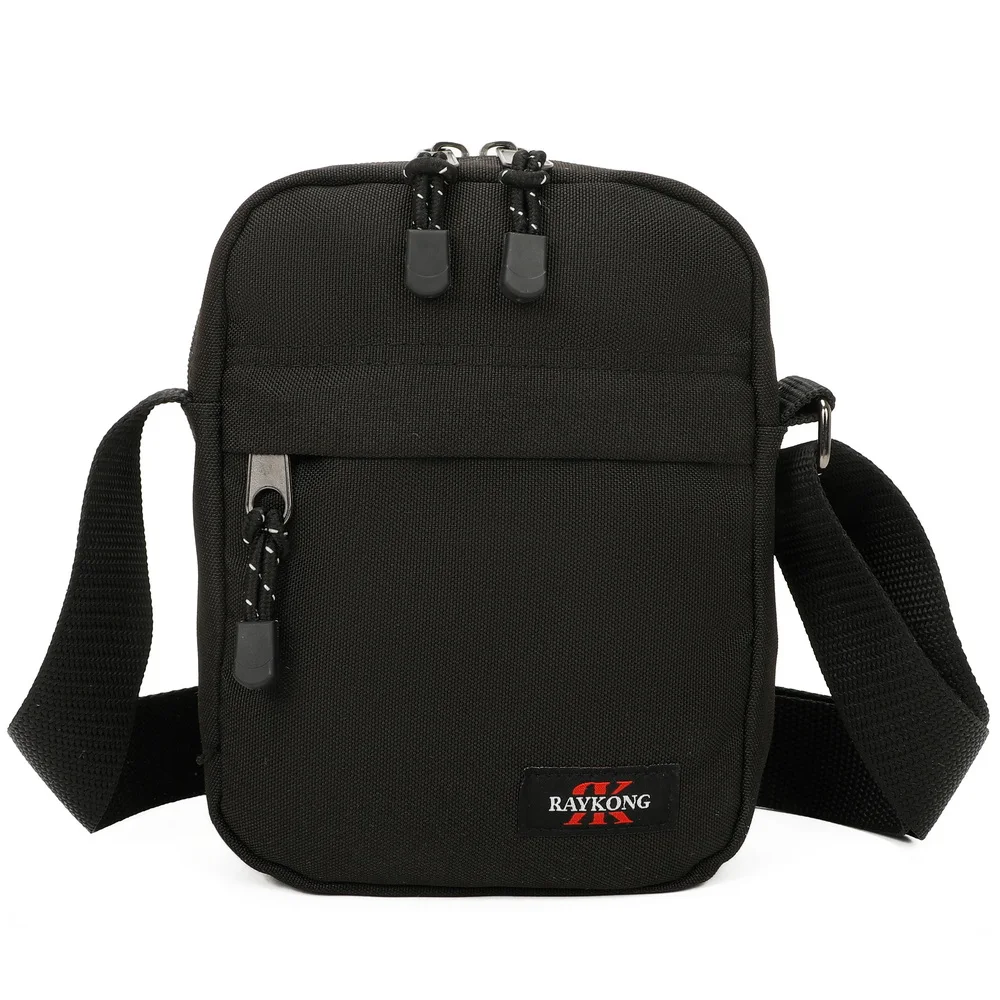 Raykong Bandolera de hombre Poliester 1000D  Resistente Bandolera regulable con 4 compartimientos / 21cm x 5.5cm x 17cm / Uso diario / Negro/ AzulMarino/ Gris