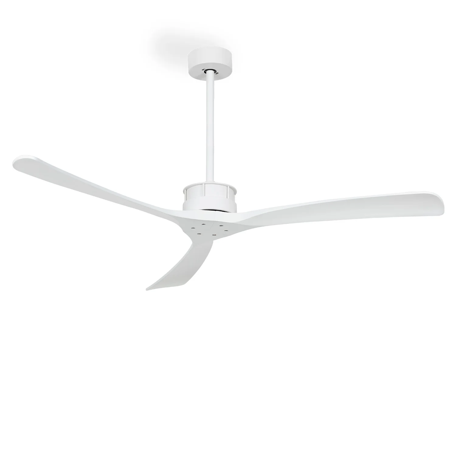 Create - silent 40w ceiling fan without light (ø152 cm), white motor, 100% wood blades - wind large