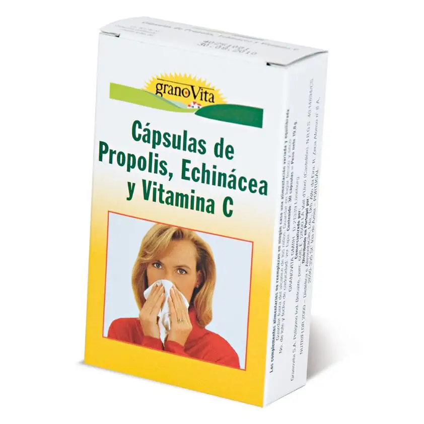 Propolis, echinacea and vitamin C granovite 250mg. 30 capsules