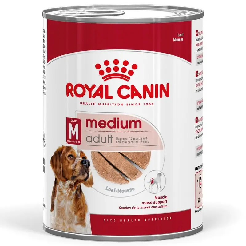 12 latas x 410 g - Royal Canin Medium Adult Paté lata para perros