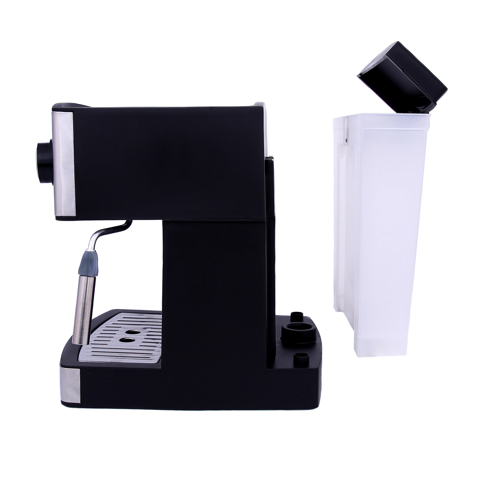 Mesko ms 4403 manual expresso coffee maker 15 bars 1.6 l, double exit arm, milk frother, mug warmer, 850w, silver