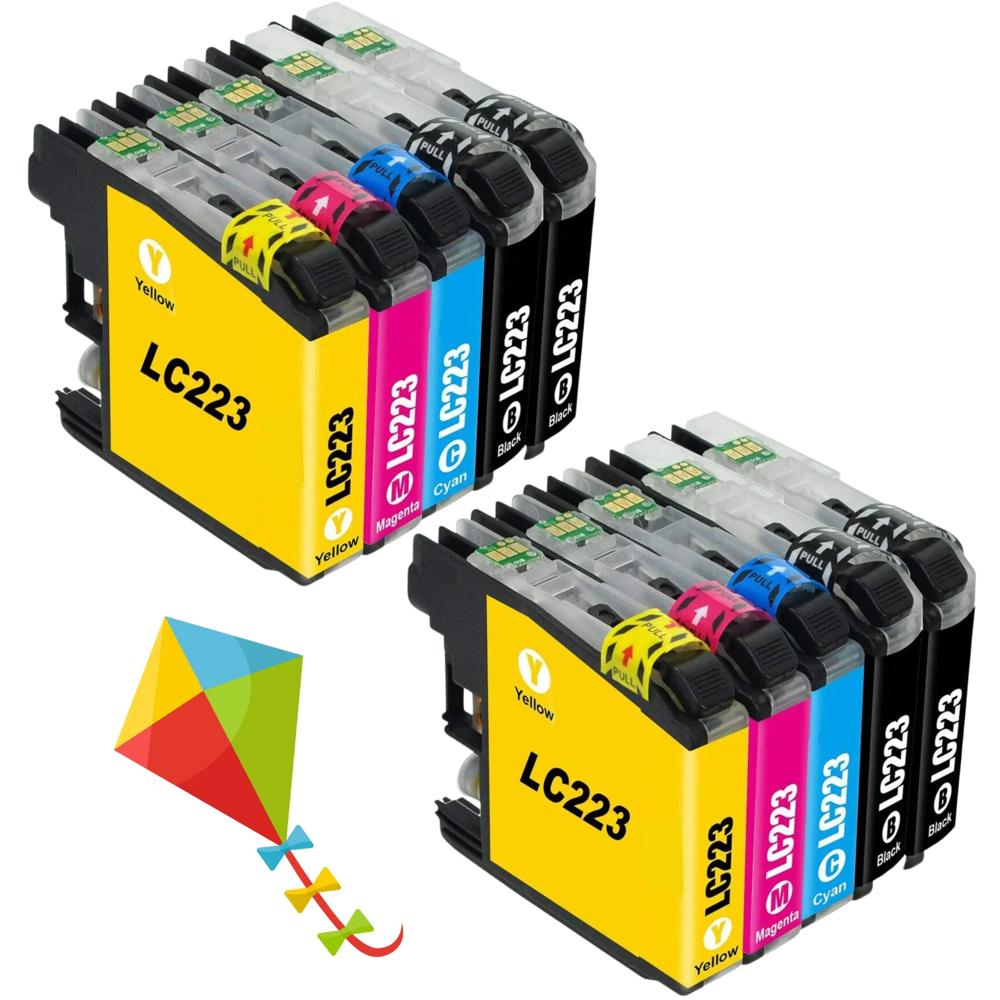 Cartuchos Brother LC223 Compatibles - Lote 10 - Negro, Cian, Magenta, Amarillo
