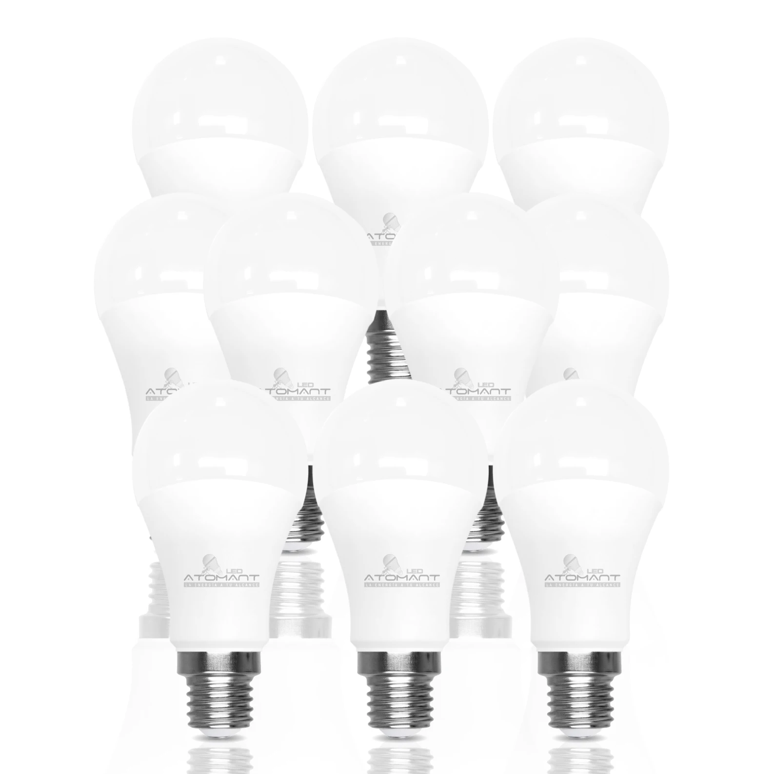LED ATOMANT Bombilla LED E27 A60 12W, 1300 Lúmenes, Casquillo Grueso, Equivalente a 120W Tradicional, No Regulable, Alta Eficiencia Energética, Encendido Instantáneo, Ideal para Lámparas de Techo,
