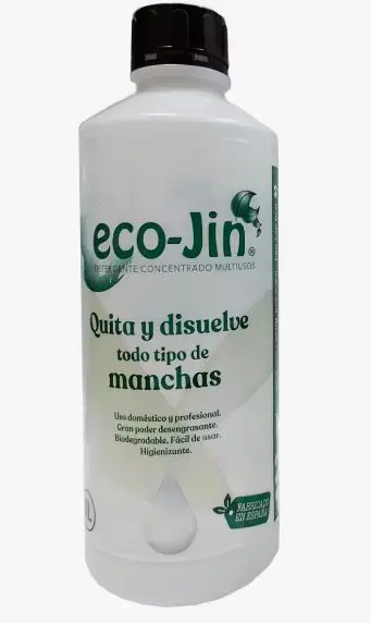 Original ECO JIN, 1L concentrate, only the product, does not include the sprayer. Perfect cleaning without ECO-JIN limits. Ecological, sanitizing, bactericidal, disinfectant and remove lime. Tensoactive components. Exclusive and powerful stain remover.