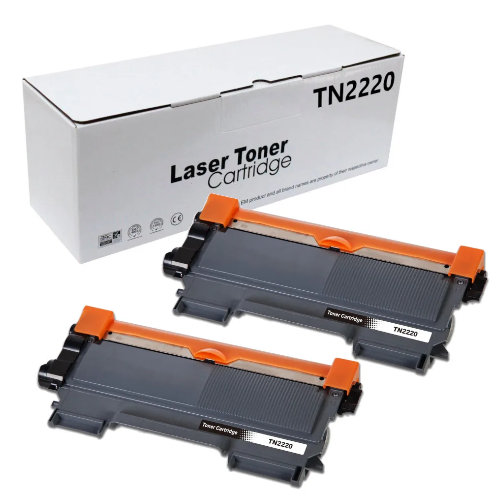 Pack 2 Cartuchos de Toner compatible con Brother TN2220 TN-2220 para BROTHER DCP-7055 DCP-7055W DCP-7057 DCP-7060D DCP-7065DN DCP-7070DW HL-2130 HL-2132 HL-2135 HL-2135W HL-2240 HL-2240D HL-2250DN