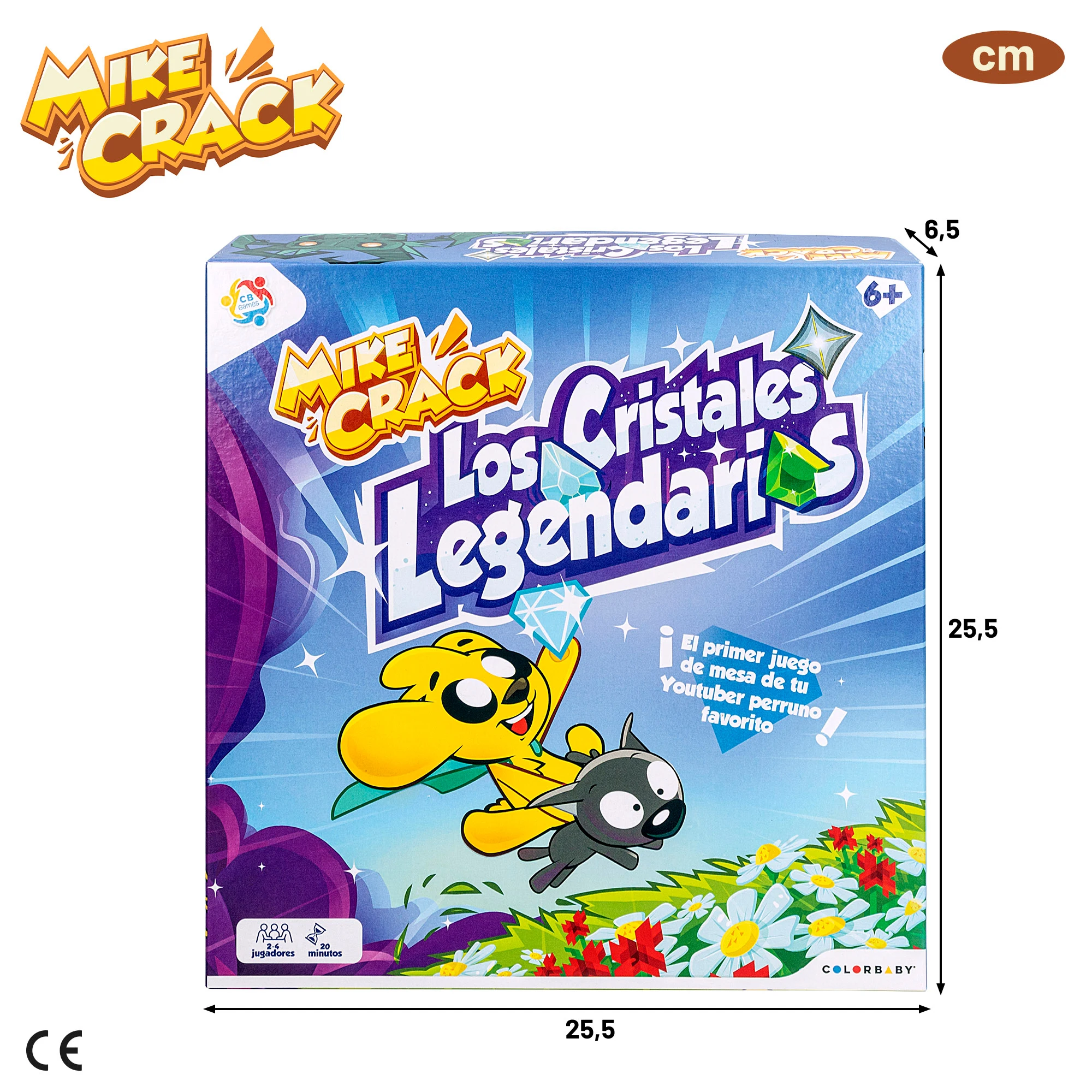 Mikecrack Official Board Game "Los Cristales Legendarios" for 2-4 Players, Easy to Learn Adventure Game for Ages 6+, Includes Board, Markers, Spinner, Challenges, and Figures, Ideal for Family Fun and Social Interaction.
