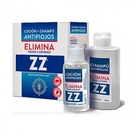 ZZ LOCION + CHAMPU ANTIPIOJOS  1 ENVASE 100 ml +125 ML