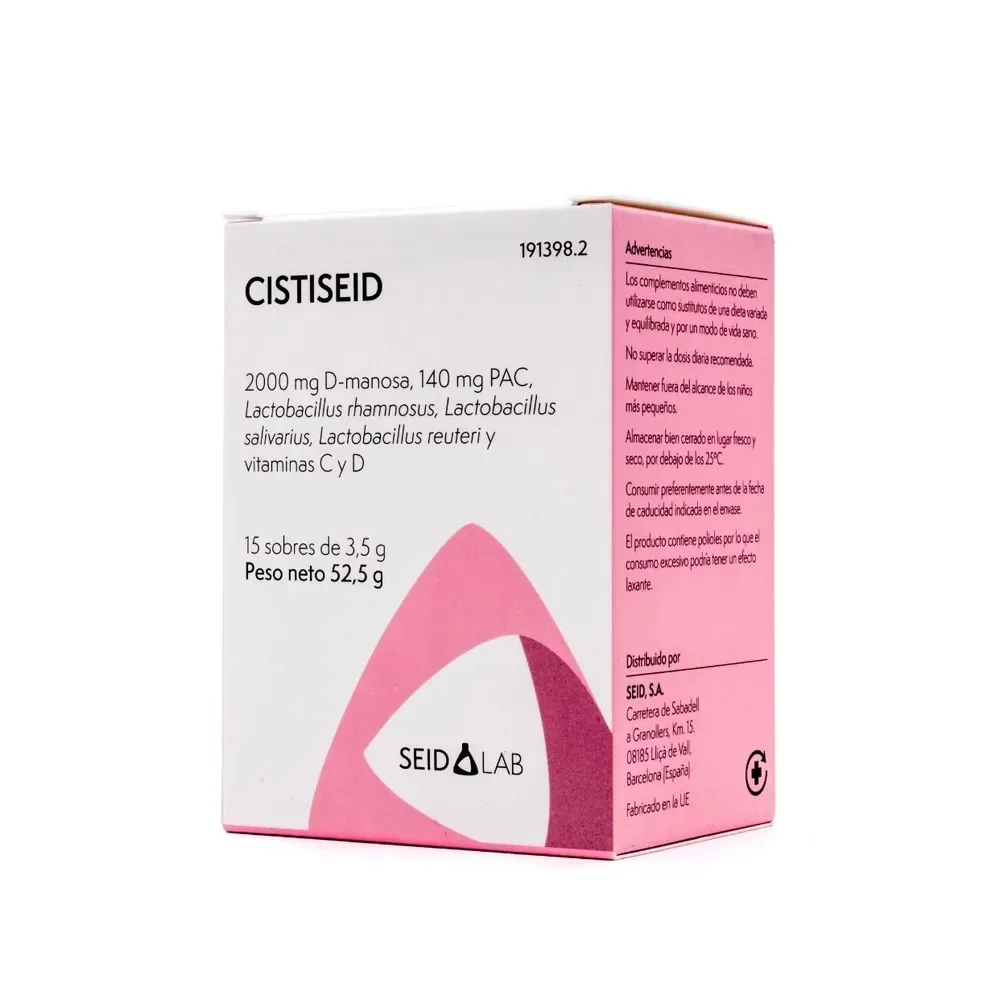 Cistiseid (14 Sobres) - Complemento Alimenticio para el Bienestar Urinario - Con D-Manosa, Arándano Rojo, Vitamina C y Probióticos
