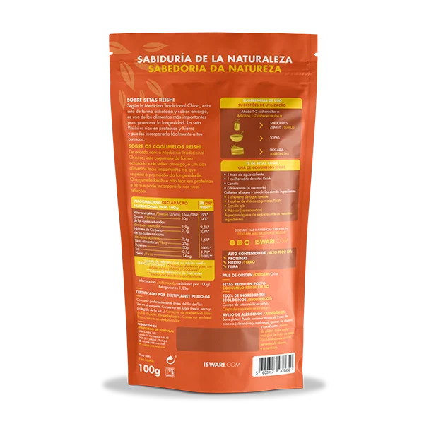 Reishi mushroom powder superfood Bio Iswari 100g