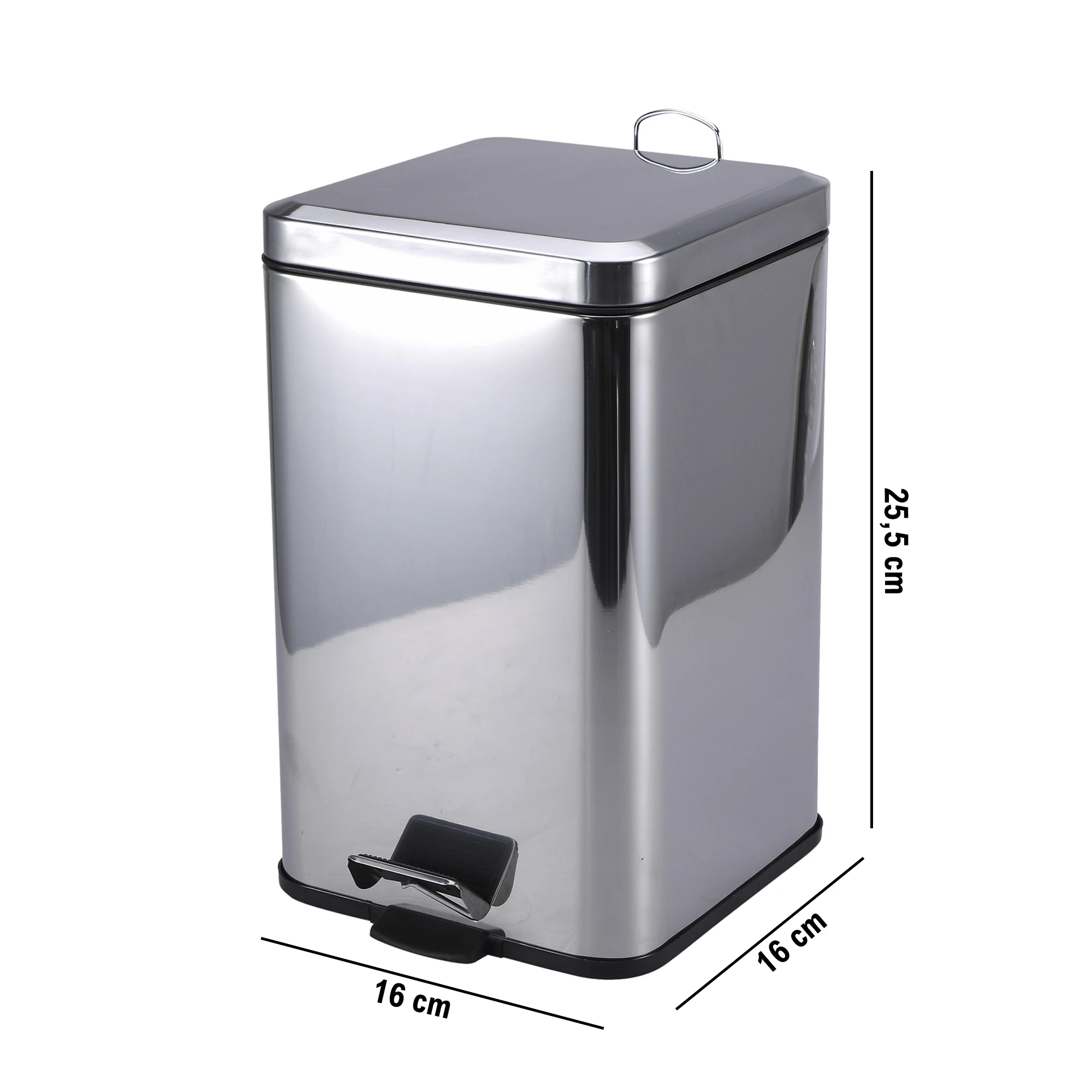 PROTENROP metal color waste bin made of stainless steel 16x16x25.5 CMS #3