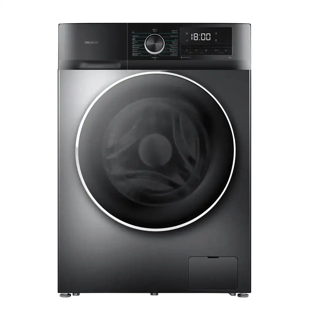 CECOTEC 02471 Lavadora 10kg Inverter Steel A: Eficiencia, Vapor y 16 Programas para el Hogar