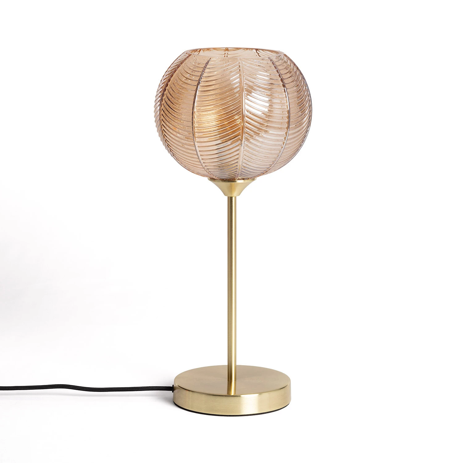 Ledkia Lámpara de Mesa Metal y Cristal Klimt Diseño Esférico con Sutiles Relieves