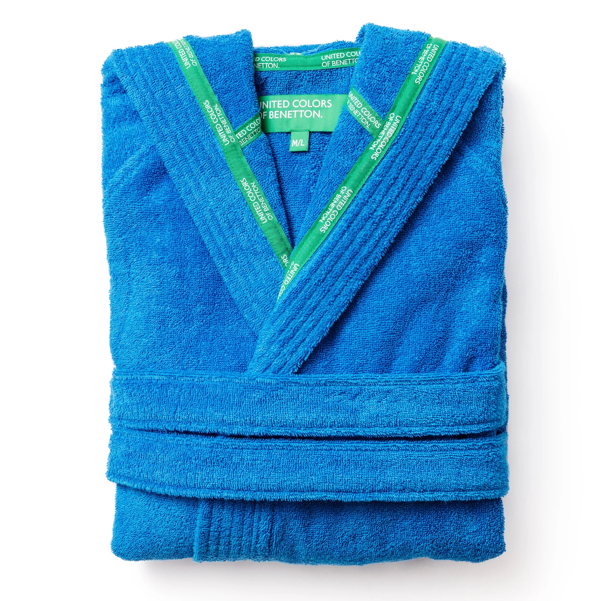 Benetton size M/L 360GSM 100% cotton blue Rainbow hooded bathrobe