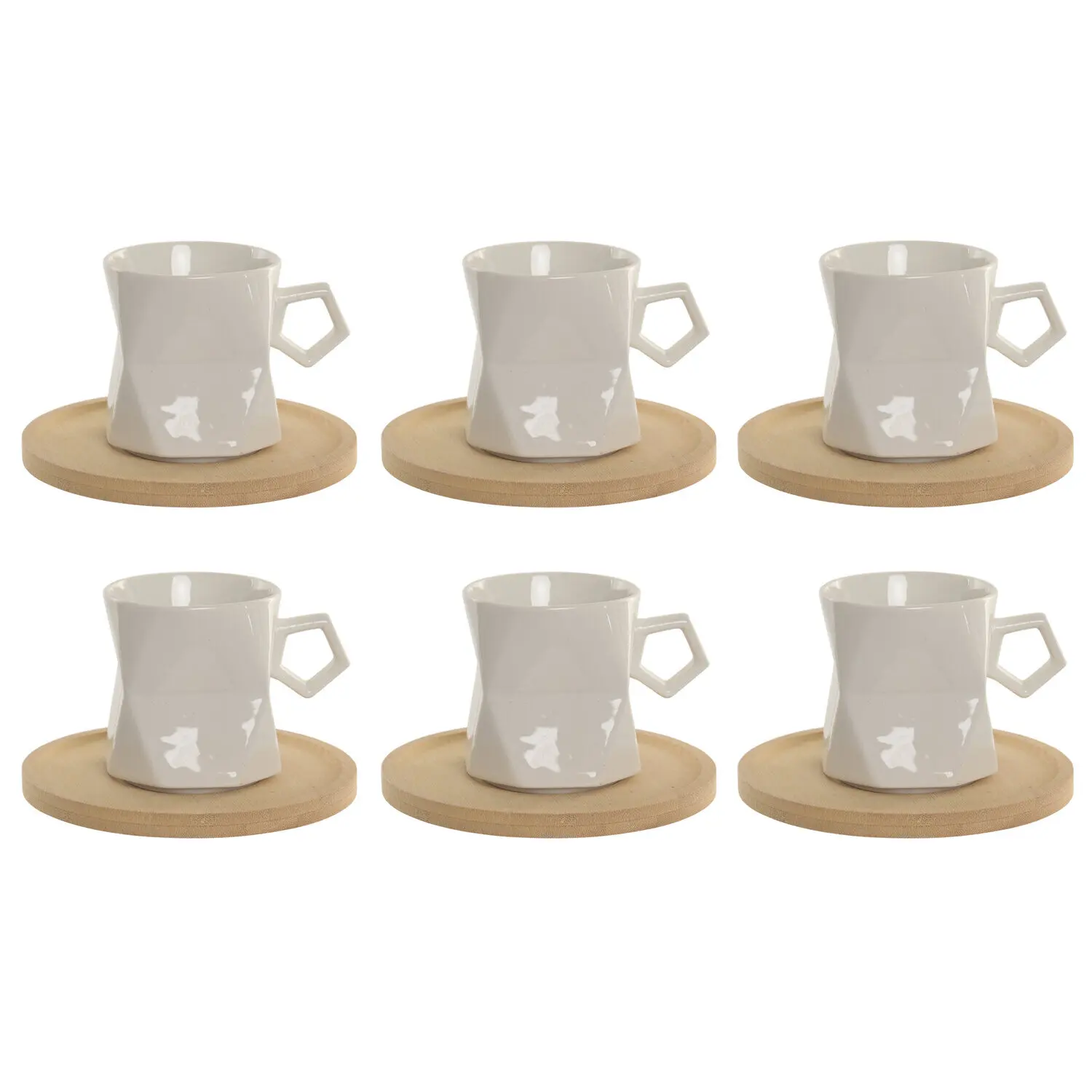 Cafe set 6 porcelana 11x7,5x8 180ml moderno blanco El mejor complemento para tu hogar.