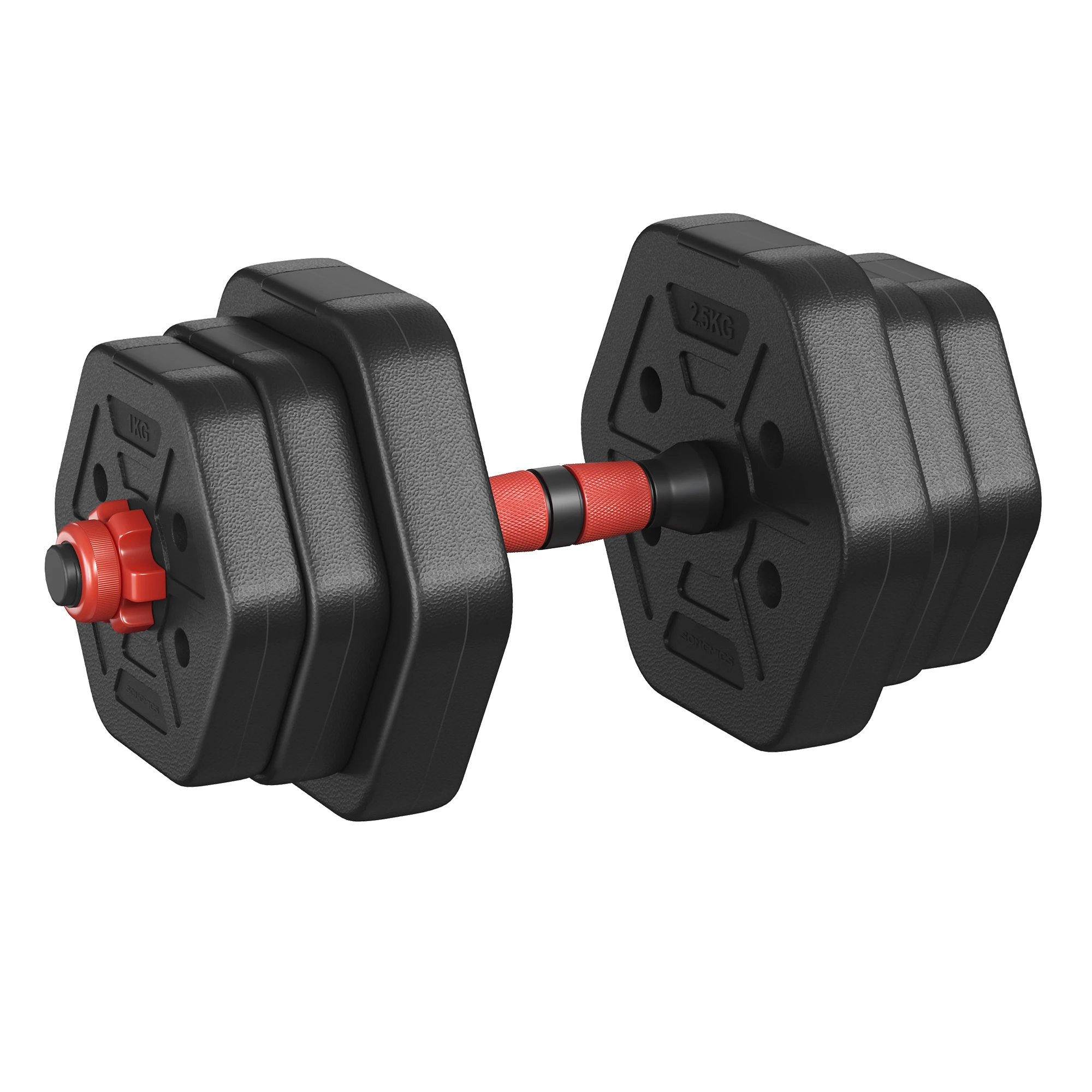 SONGMICS Adjustable Dumbbells Set for Home Gym, Hexagonal Weights 10 kg with Anti-Slip Design and Quick Lock, Includes Short Bar, Iron Discs for Full Body Workout, Perfect for Fitness Training #1