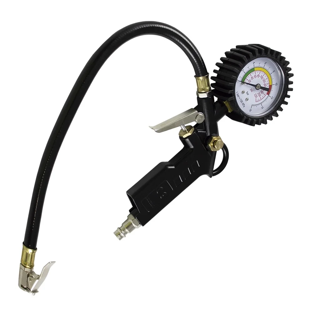 JBM 51980 air gun to inflate tires. Specifications: bar range 0-16 psi range 0-220 quick connection 1/4 hose length: 33cm