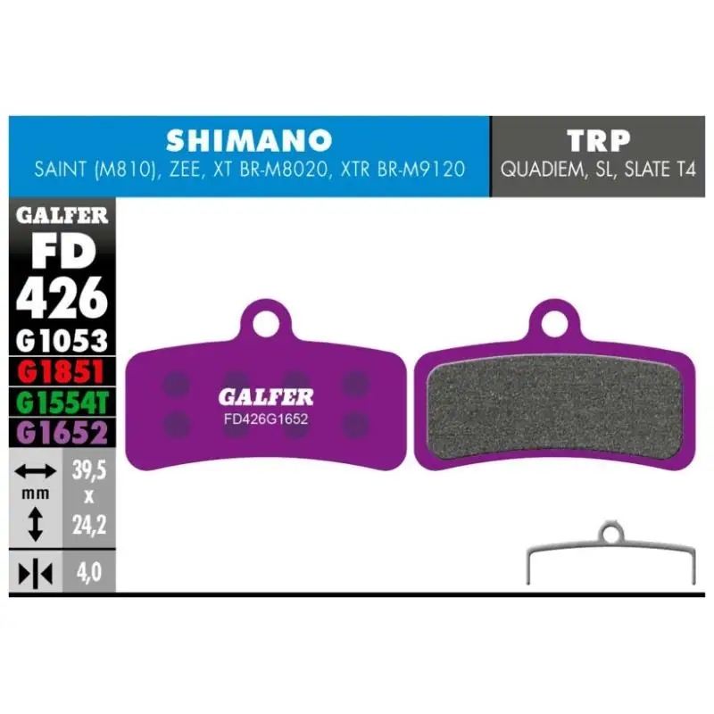 GALFER | Pastillas De Freno E-Bike Compatible Shimano  FD426G1652  - Las nuevas pastillas de freno GALFER G1652, llegan al mercado para mejorar los actuales problemas de frenada que tienen la mayoría