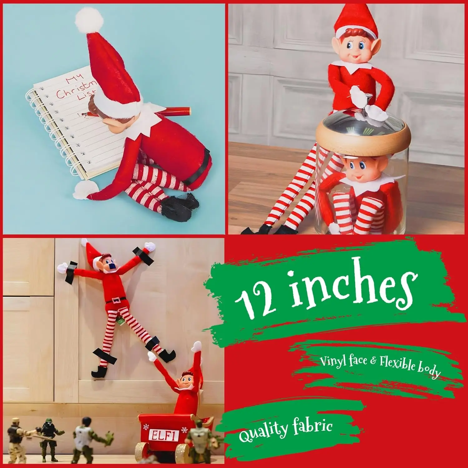 Long-legged christmas girl elf 30 cm marukatsu – festive plush and vinyl figure with flexible arms, ideal for decorating or giving as a christmas gift marukatsu