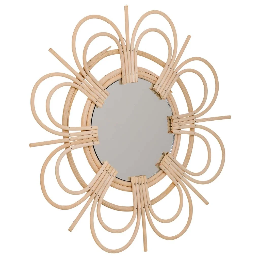 Wonderlust Deco - Espejo de bambú marrón d40/16,5x02 Marrón D40/16,5x02h cm