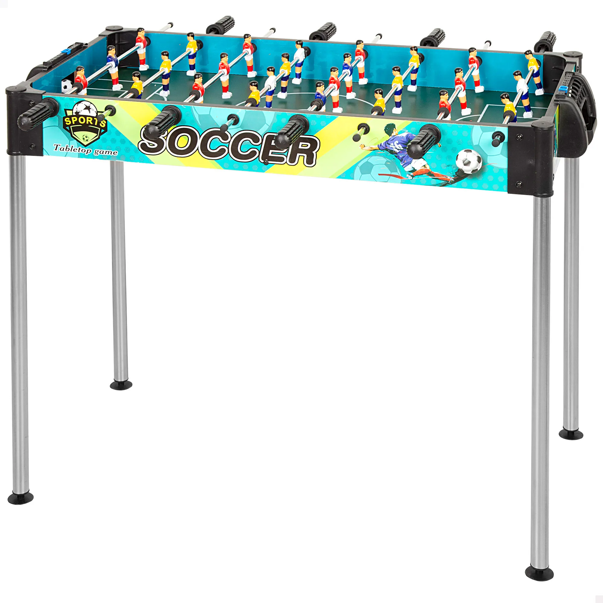CB Games - Futbolín mesa, 86X42X65 cm, cuerpo plástico resistente, 20 jugadores, con marcadores manuales, Para 2 personas, futbolines para niños