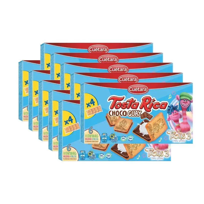 PACK de 10 - Cuétara Tosta Rica Choco Guay - Galletas para Merienda con Textura Increíble