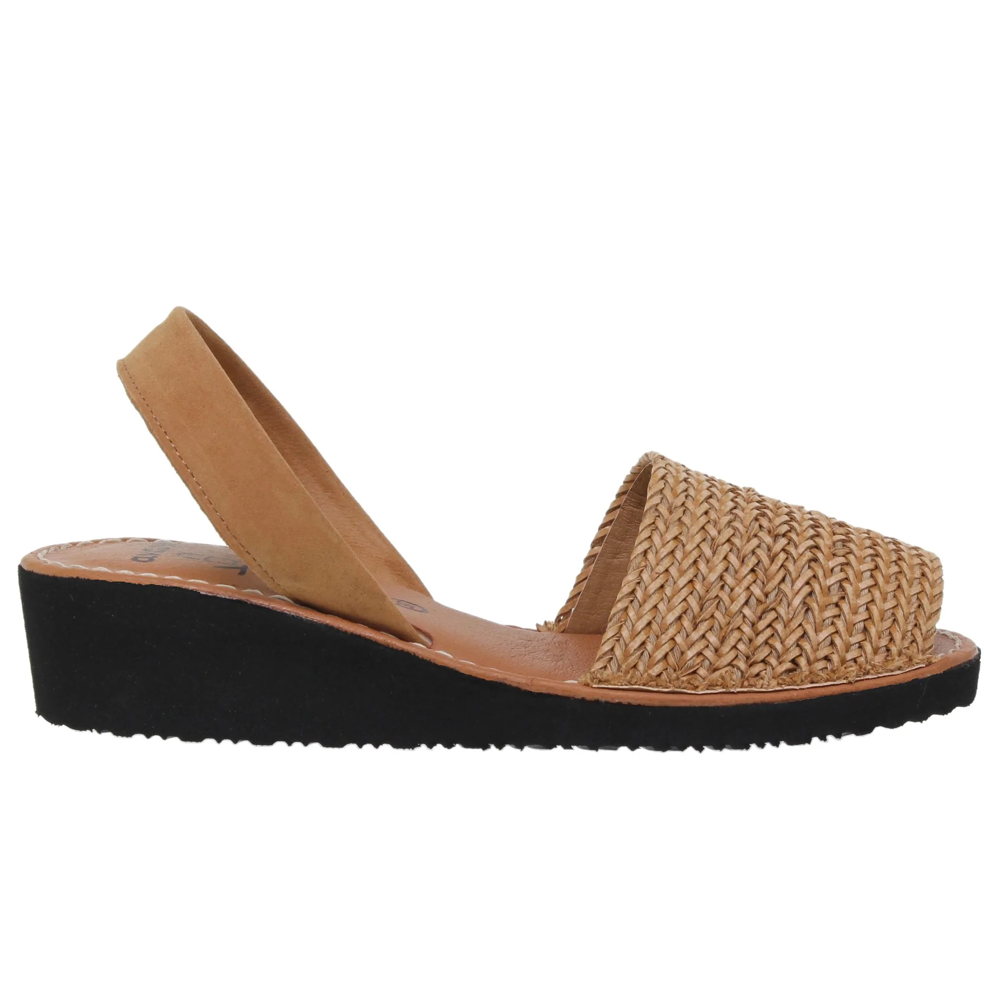 Avarcas C.Ortuño Sandalia Menorquina Cuña Mujer Cuero - Abarcas Sandalias Cuña Piel Cuero