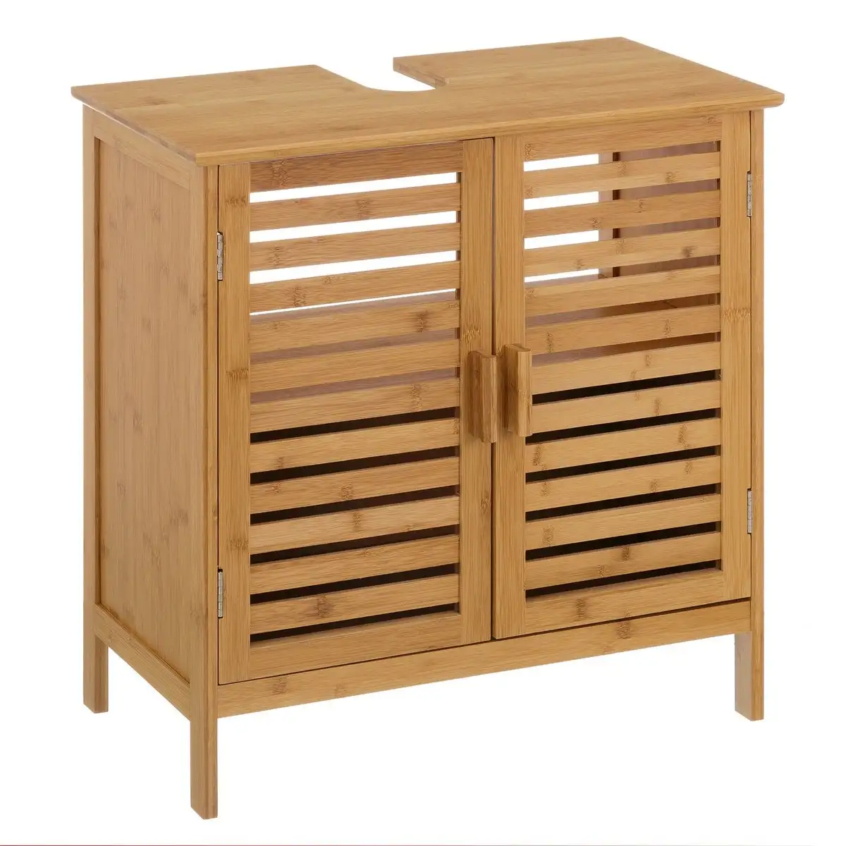 Lola Home Bajo lavabo con armario de bambú marrón de 62x60x30 cm