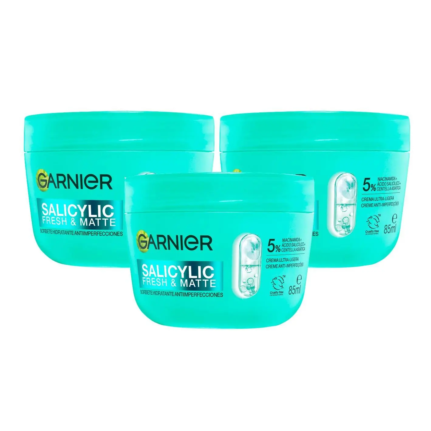 Garnier |   Pure Active Salicylic Fresh & Matte Sorbete Hidratante Anti imperfecciones 3x85ml