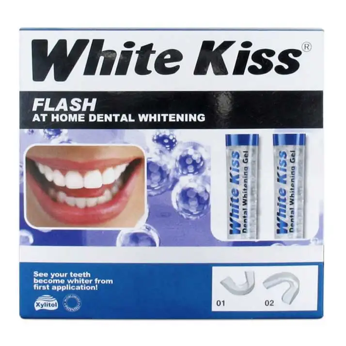 Biocosmetics Teeth Whitening Kit White Kiss Flash - Gel Whitening and Toothpaste-Adaptable splint-Dental Protection