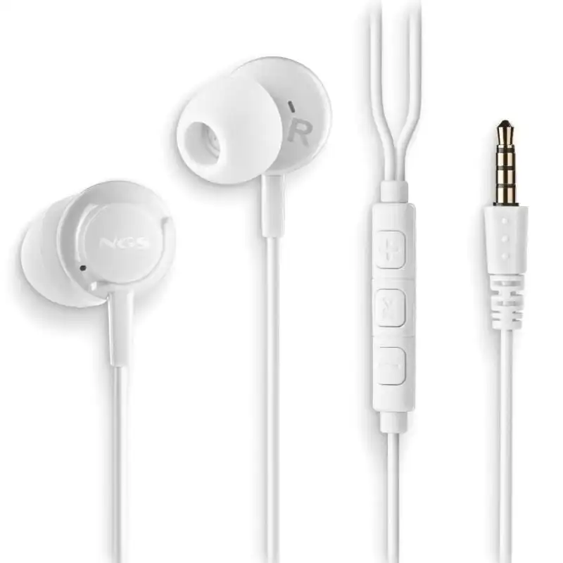 Ngs Blanco Auriculares De Botón Con Micrófono Cross Glide White Usb C Cable 1,2 - Imagen 4