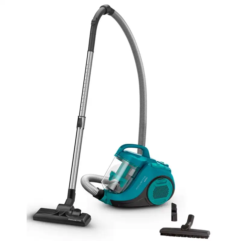 Aspirador trineo Rowenta CYCLONIC, 750 W, Sin bolsa, Tecnología ciclónica, Nivel ruido 77 dB, Radio acción 7,55 m, Turquesa