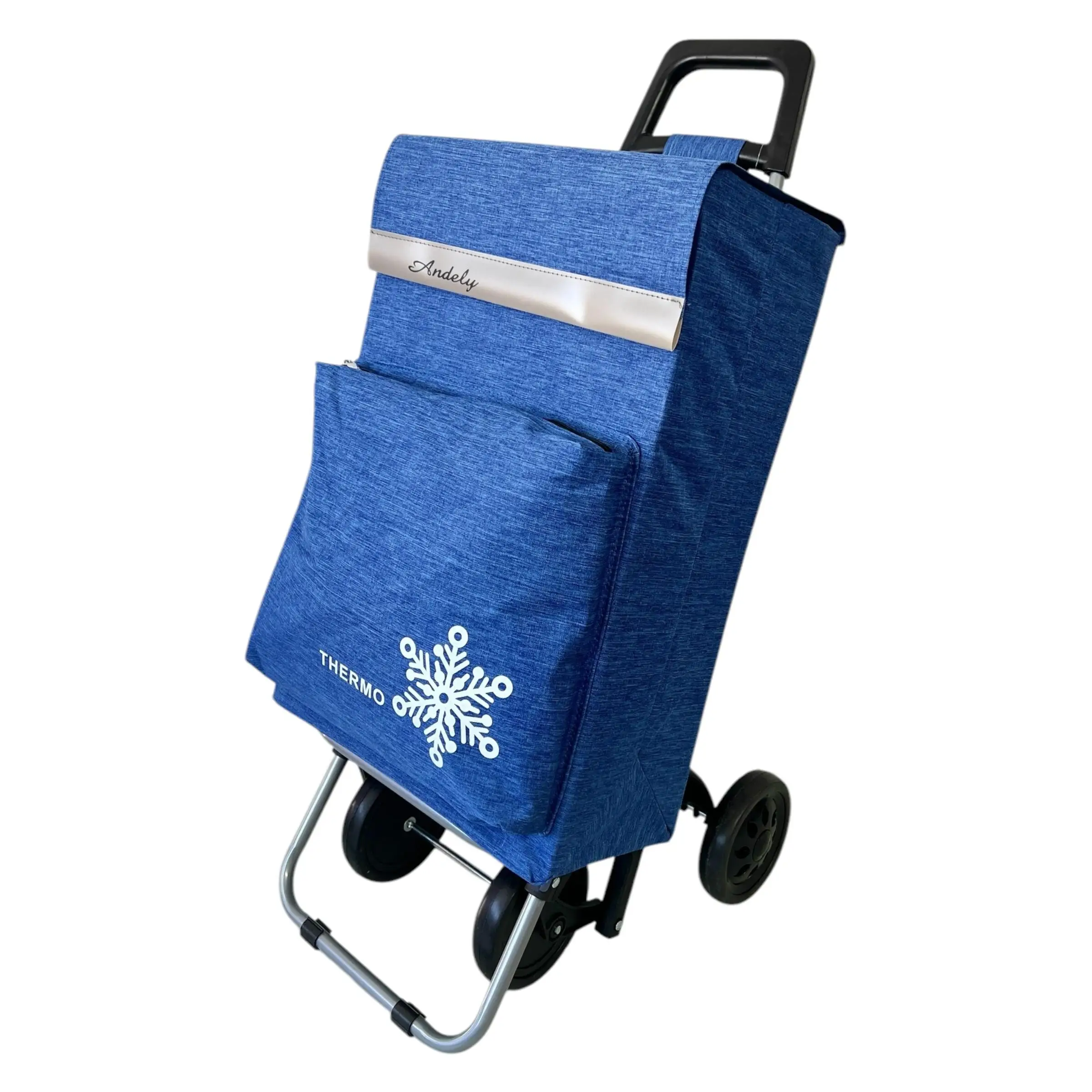 Carro de la Compra con 4 Ruedas ANDELY, Bolsa Térmica Exterior, Diseño Moderno - Capacidad 40L