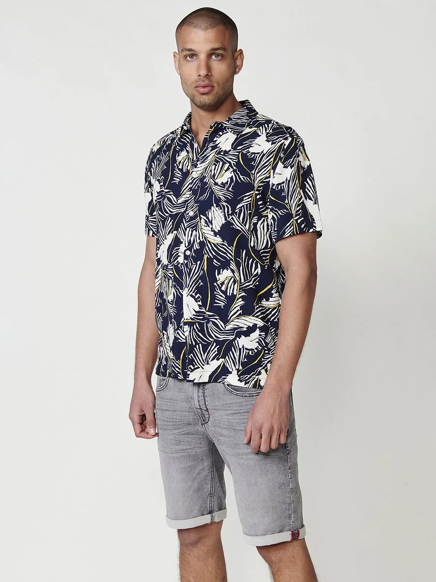Koroshi Camisa Hombre Manga Corta Estampado Tropical Relaxed Viscosa – Koroshi 2511CC49