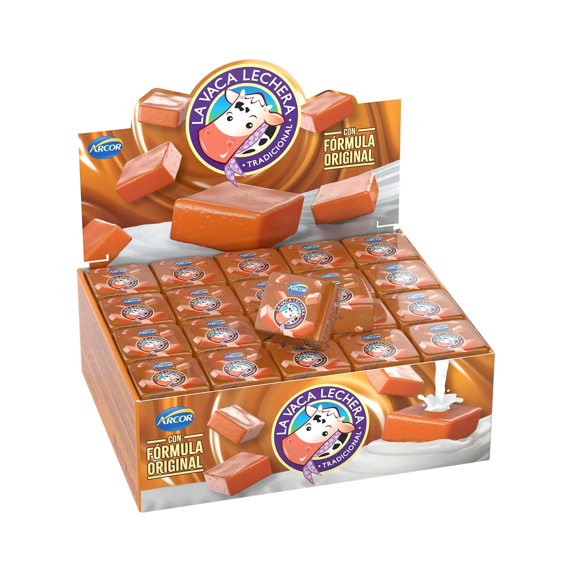 Arcor La VACA LECHERA - Caramelo de Leche - Caja 80 Unidades de 6,5g (520g)