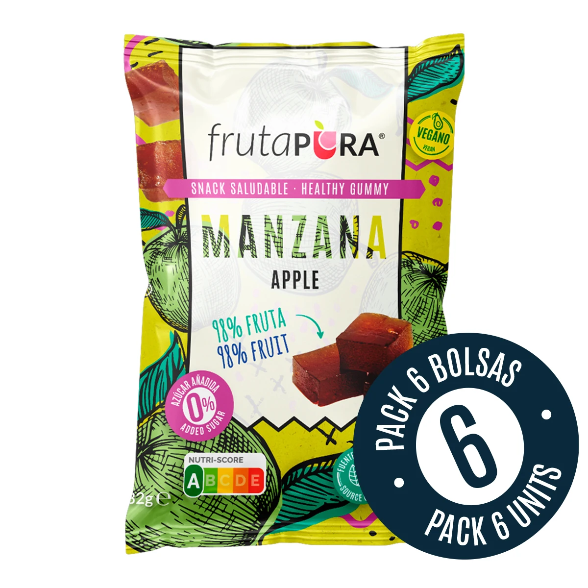 Pack Dados Fruta Pura Manzana