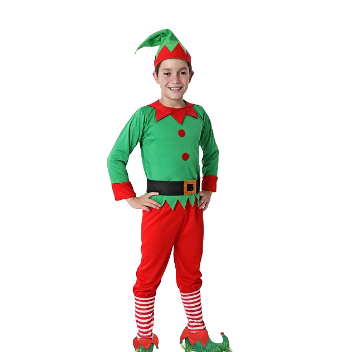 Elf costume for men and children Christmas Elf Christmas Elf Christmas Elf contains Plantalon top hat and belt 6 different size