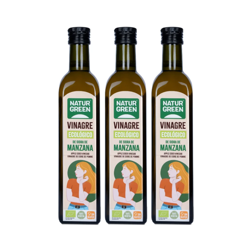 Pack 3x NaturGreen Vinagre de Sidra de Manzana Bio 500 ml