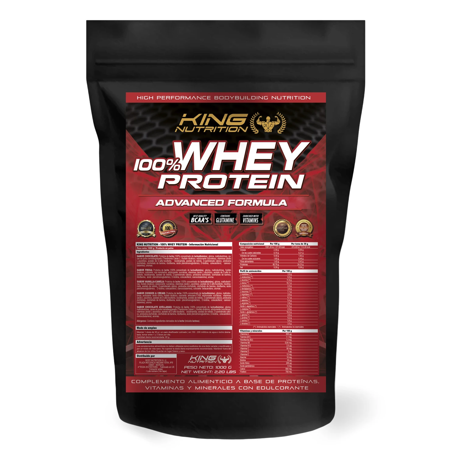 100% wheey Protein 1Kg King Nutrition Protein concentrate