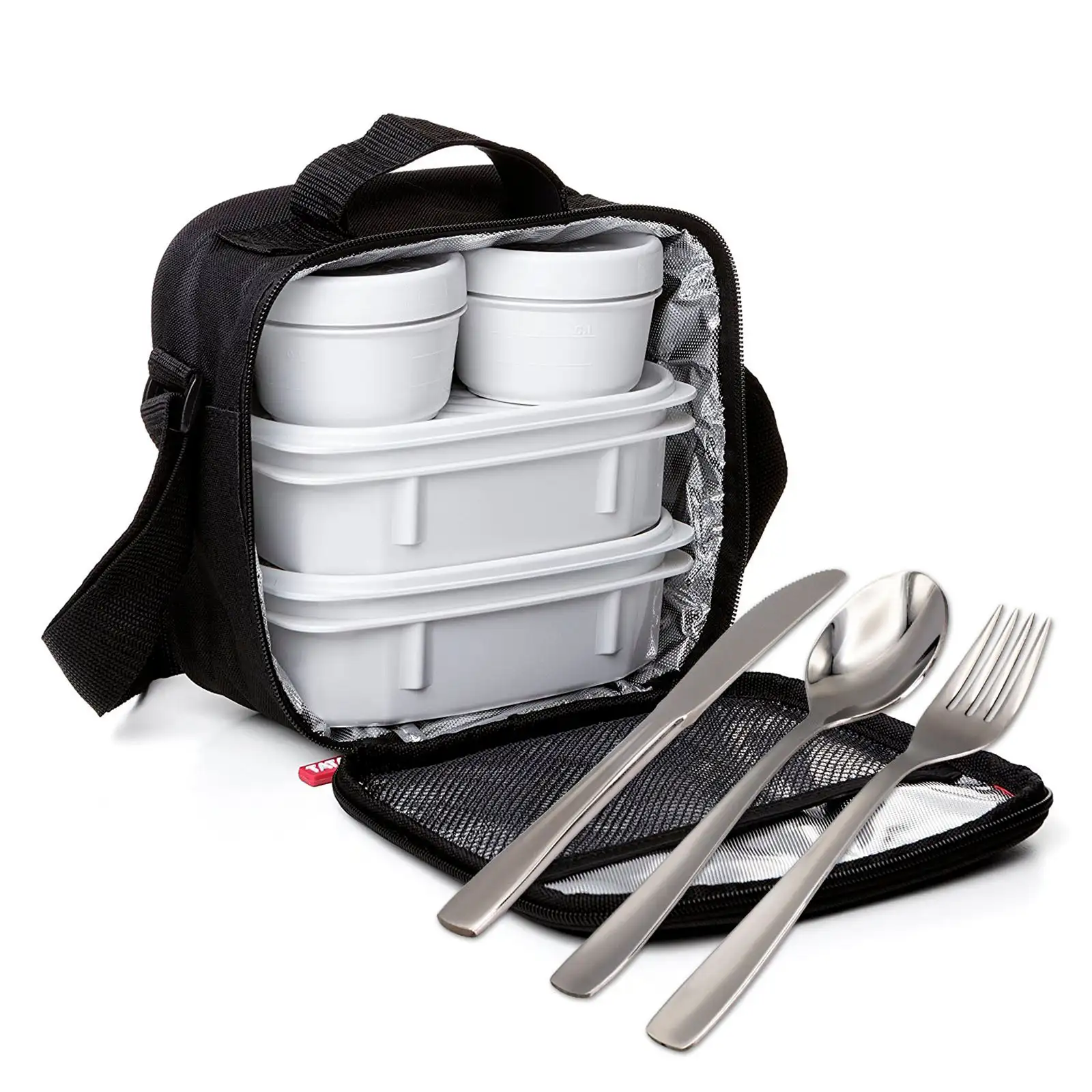 TATAY Kit thermal bag Food holder Urban Food and cutlery set. Black