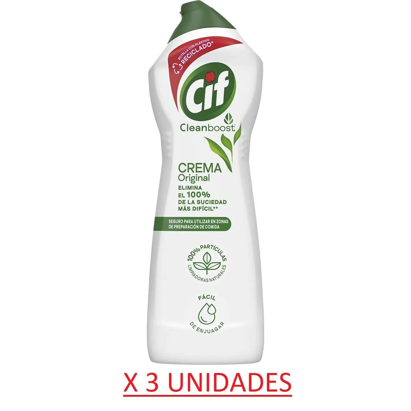 CIF Cleanboost limpiador multiusos blanco en crema Original botella 750 ml PACK 3 UNIDADES