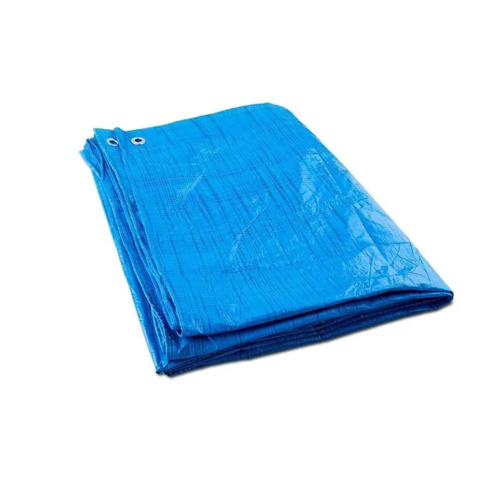 Toldo fuerte y resistente para cubrir y proteger - Con ojetes en las esquinas y los laterales - Acabado color azul - Toldo 100 % impermeable y resistente a los rayos UV.