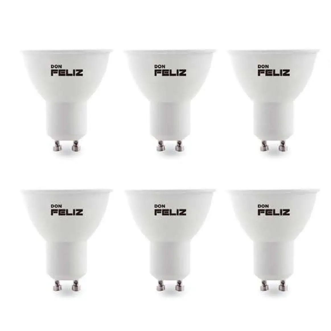 Bombilla foco Led GU10 esmerilada 3W/5W/7W, luz blanca/fria y luz amarilla/calida, 6500K y 3000k, pack de 6 uds, Don Feliz