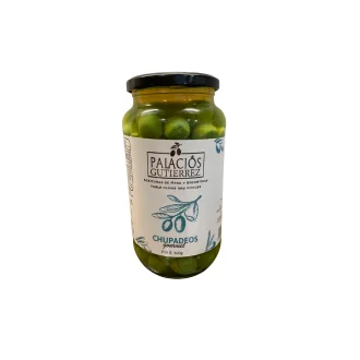 ACEITUNAS CHUPADEOS Palacios Gutiérrez  TARRO VIDRIO 500 GRAMOS I Palacios Gutiérrez